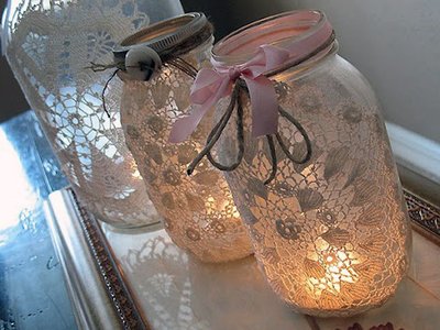 ночник из банки и свечей