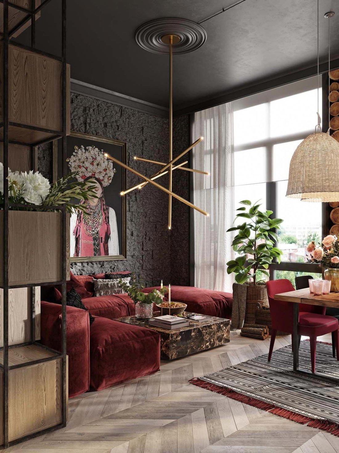 CHERVONY APPARTMENT. Дизайн и визуализация: Алеся Касьяненко