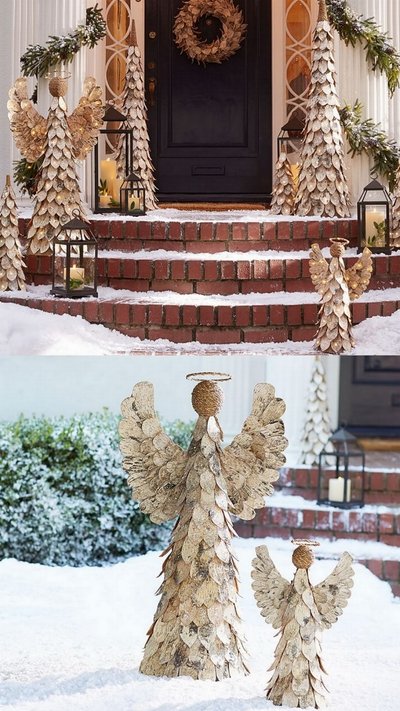 Фигурки елей и ангелов из дерева