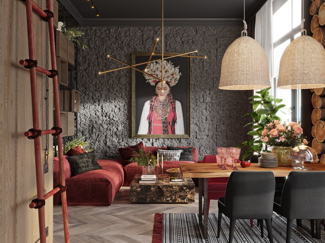 CHERVONY APPARTMENT. Дизайн и визуализация: Алеся Касьяненко.