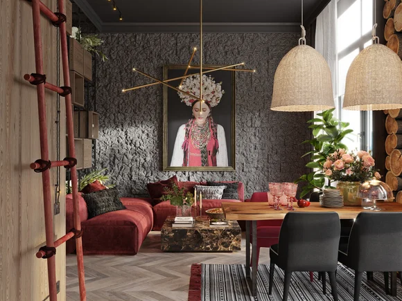 CHERVONY APPARTMENT. Дизайн и визуализация: Алеся Касьяненко.