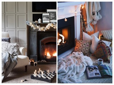 Christmas fireplace decorations